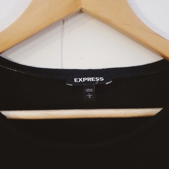 Express Puff Sleeve Tee | Black | Size L - Picture 3 of 5